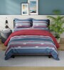 4 Pcs Bradford Ornamental Red & Blue 100% Cotton King Double Bedding Set